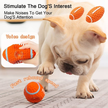 Squeaky Balls For Dogs, Rubber Football For Aggressive Chewers, Fetch Toys, Durable And Interactive Ball, Funny Squeaky Ball Heavy Duty