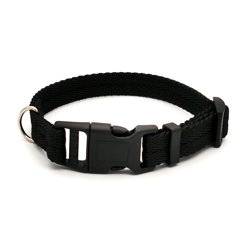 New Solid Color Dog Collar Anti-strain Medium