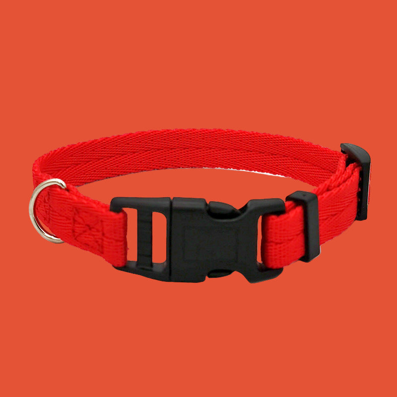 New Solid Color Dog Collar Anti-strain Medium