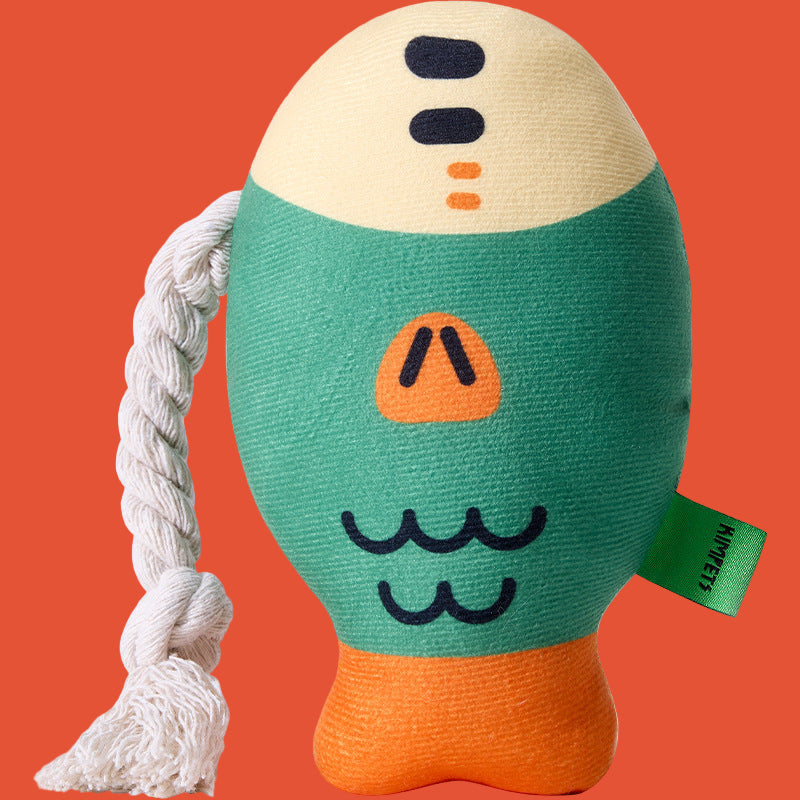 Plush Chew Toys For Inside Dog Plush Squeaky Toys Puffhead Fish Chew Toys Sound Interactive Teeth Toy Wear-Resistant Dog Toys