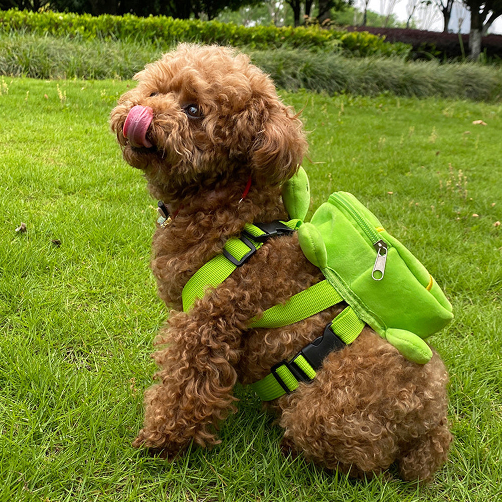Cartoon Turtle Shape Dog Backpack No-Pull Pet Harness Vest Self Carrier Metal Zipper Large Capacity Backpack Pet Products